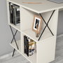 Hanah Home Extra 2 - Mesa de estudio con estantería de pared, Crema y Negro